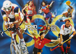 Publicidad para John Smith, con deportistas que compitieron en los JJ OO de Atlanta 1996.